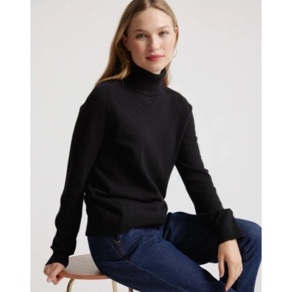 Quince Women’s Black Mongolian Cashmere Turtleneck Sweater sz M Medium NWT - Picture 4 of 4